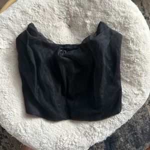 Windsor Black Mesh Strapless Top